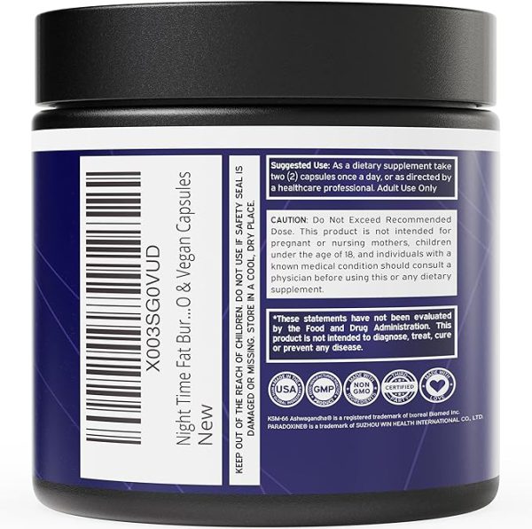 Night Time Fat Burner Pills - Thermogenic Weight Loss & Sleep Support - Appetite Suppressant, Metabolism Booster, Weight Loss Diet Pills - Grains of Paradise - Melatonin - Non-GMO & Vegan Capsules - Image 3
